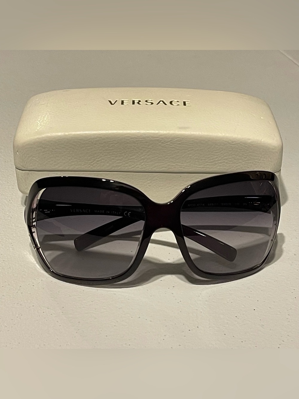 Vintage Versace Sunglasses 4114 669/11 - Purple Burgundy - Y2K - Oversized